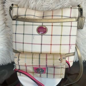 Vintage Coach bundle, includes crossbody and wristlet/wallet
